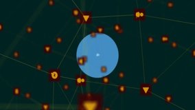 Animation of network of connections with icons and data processing. Global connections, computing and data processing concept digitally generated video. - Powered by Shutterstock - Get 15% off with code: PIKWIZARD15