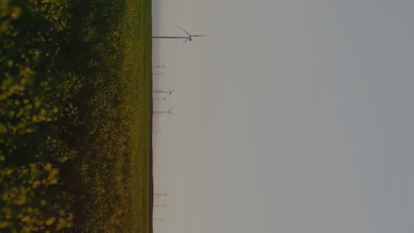 Animation of financial data processing over wind turbines. Global wind energy, environment, finance, business, connections, computing and data processing concept digitally generated video. - Powered by Shutterstock - Get 15% off with code: PIKWIZARD15