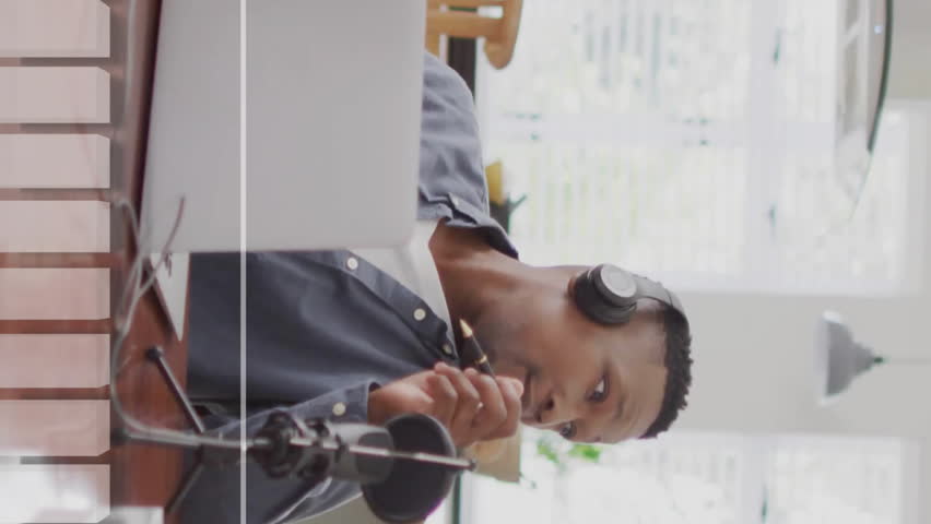 Animation of financial data processing over diverse colleagues discussing work in office. Global business, finances and digital interface concept digitally generated video. - Powered by Shutterstock - Get 15% off with code: PIKWIZARD15