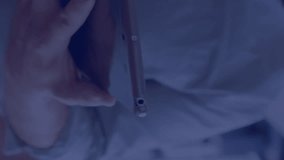 Animation of icons and data processing over caucasian businessman using tablet. Global social media, business, connections, computing and data processing concept digitally generated video. - Powered by Shutterstock - Get 15% off with code: PIKWIZARD15