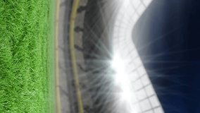 Animation of silhouette of rugby player kicking ball over empty stands in sports stadium. global networking, sport and championship concept digitally generated video. - Powered by Shutterstock - Get 15% off with code: PIKWIZARD15