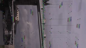 Tower Bridge with digital glitch and colorful data processing animation overlay. Architecture, landmark, digital art, technology, glitch effect, futuristic - Powered by Shutterstock - Get 15% off with code: PIKWIZARD15