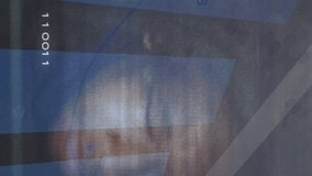 Binary code and financial graph animation over blurred face in background. Finance, digital, technology, data, cryptocurrency, economy - Powered by Shutterstock - Get 15% off with code: PIKWIZARD15