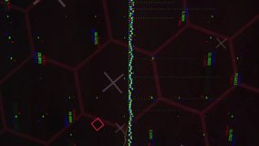 Animation of digital globe with data points and graphs on dark hexagonal background. Technology, data visualization, global, futuristic, innovation, analytics - Powered by Shutterstock - Get 15% off with code: PIKWIZARD15