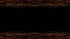 Loop animation flow falling glow gold snowflakes particles on black abstract border background for screen project overlay. Golden snowflakes animation for romantic background,New year christmas.  - Powered by Shutterstock - Get 15% off with code: PIKWIZARD15