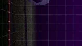 Animation with soccer ball and data graph on glowing pink grid background. Digital, technology, futuristic, sport, analytics, neon - Powered by Shutterstock - Get 15% off with code: PIKWIZARD15