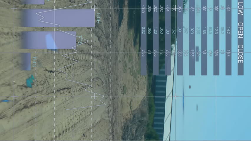 Animation of data processing, world map and diagrams over landscape. Global business, nature and digital interface concept, digitally generated video. - Powered by Shutterstock - Get 15% off with code: PIKWIZARD15