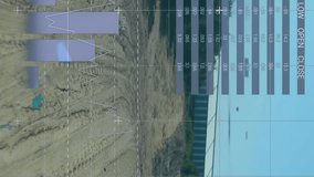 Animation of data processing, world map and diagrams over landscape. Global business, nature and digital interface concept, digitally generated video. - Powered by Shutterstock - Get 15% off with code: PIKWIZARD15