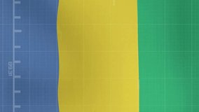 Animation of green graph processing data over flag of gabon. National economy, travel, data, finance, digital interface, business and communication, digitally generated video. - Powered by Shutterstock - Get 15% off with code: PIKWIZARD15