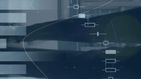 Animation of financial data processing over business people walking in office. Global business analytics and technology concept. - Powered by Shutterstock - Get 15% off with code: PIKWIZARD15