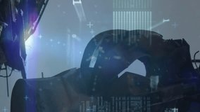 Animation of financial data processing over caucasian businessman using smartphone. Global business connections digital interface and technology concept digitally generated video. - Powered by Shutterstock - Get 15% off with code: PIKWIZARD15