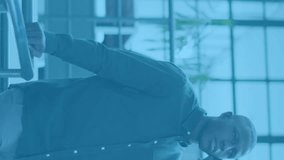 Animation of social media reactions over african american man in office having call. Business, social media, communication and technology concept digitally generated video. - Powered by Shutterstock - Get 15% off with code: PIKWIZARD15