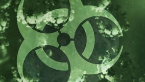 Animation of biohazard symbol and covid 19 cells floating over globe. global covid 19 pandemic concept digitally generated video. - Powered by Shutterstock - Get 15% off with code: PIKWIZARD15