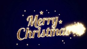 Merry Christmas golden retro style text on a dark blue festive background,4K  - Powered by Shutterstock - Get 15% off with code: PIKWIZARD15