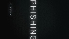 Animation of keyboard cutout on phishing text, binary code, glitch technique, circuit board pattern. Digitally generated, hologram, television, coding, typing, machine learning and technology concept. - Powered by Shutterstock - Get 15% off with code: PIKWIZARD15