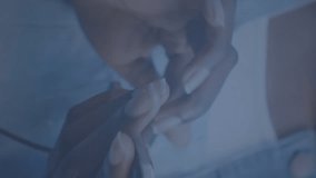 Animation of network of connections over woman using smartphone. Global data processing, networks, connections, finance and business concept digitally generated video. - Powered by Shutterstock - Get 15% off with code: PIKWIZARD15