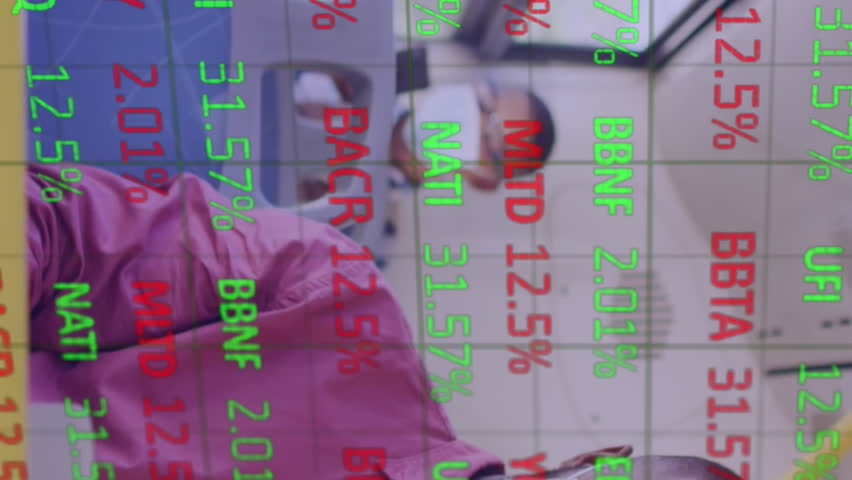 Animation of financial data processing over delivery man and stock market data processing. Global business digital interface technology and networking concept digitally generated video. - Powered by Shutterstock - Get 15% off with code: PIKWIZARD15