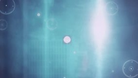 Animation of digital icons over spinning globe and light spot against blue background. Global networking and business technology concept - Powered by Shutterstock - Get 15% off with code: PIKWIZARD15