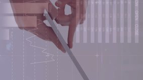 Animation of financial data processing over businesswoman using tablet. global business, data processing and digital interface concept digitally generated video. - Powered by Shutterstock - Get 15% off with code: PIKWIZARD15