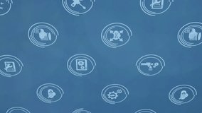 Animation of icon in loading circles over dots forming abstract patterns in background. Digitally generated, hologram, illustration, cloud computing, database and technology concept. - Powered by Shutterstock - Get 15% off with code: PIKWIZARD15