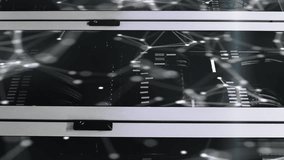 Animation of computer languages and illuminated connected dots moving on data server systems. Composite, data center, security, networking, technology, network server, coding, data processing. - Powered by Shutterstock - Get 15% off with code: PIKWIZARD15