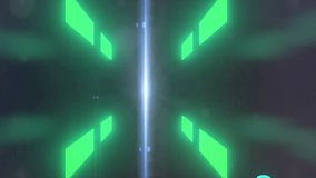 Animation of globes of digital icons spinning over neon tunnel in seamless pattern. Global networking and business technology concept - Powered by Shutterstock - Get 15% off with code: PIKWIZARD15