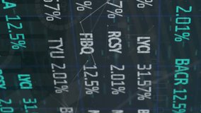 Animation of data processing and diagrams over stock market. Global business and digital interface concept digitally generated video. - Powered by Shutterstock - Get 15% off with code: PIKWIZARD15