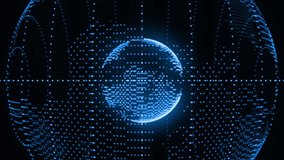 Animation of digital data processing and binary coding over globes. Global cyber security, connections, cloud computing and data processing concept digitally generated video. - Powered by Shutterstock - Get 15% off with code: PIKWIZARD15