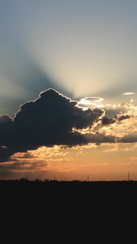 Heavenly Sunrise with Sunrays Timelapse Vertical Video