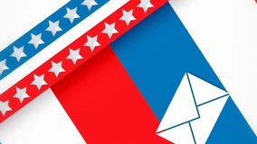 Envelopes and stars animation over red, white, and blue stripes background. patriotic, celebration, colors, motion, design, festive - Powered by Shutterstock - Get 15% off with code: PIKWIZARD15