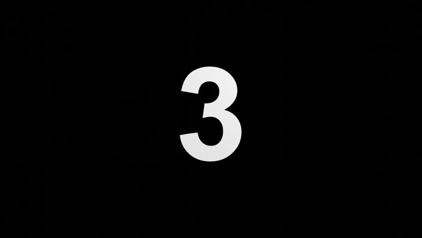 CG countdown video in which numbers slide sideways to switch between different times