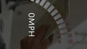 Speedometer animation showing 58MPH over person using tablet in school setting. Technology, education, digital, modern, interactive, progress - Powered by Shutterstock - Get 15% off with code: PIKWIZARD15