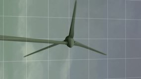 Spinning wind turbine over green financial growth chart animation in background. Renewable, energy, sustainability, eco-friendly, finance, investment - Powered by Shutterstock - Get 15% off with code: PIKWIZARD15