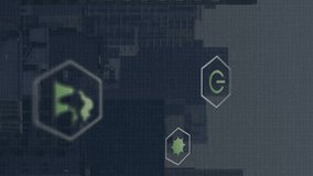 Animation of multiple digital icons floating against aerial view of cityscape. Computer interface and business technology concept - Powered by Shutterstock - Get 15% off with code: PIKWIZARD15