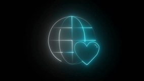 neon valentine's day globe and heart background,abstract technology connecting the world with love,futuristic global connection and social media love symbol. - Powered by Shutterstock - Get 15% off with code: PIKWIZARD15