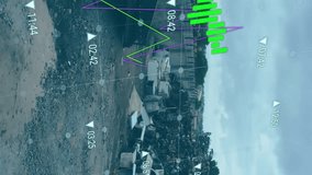 Animation of financial data processing over landfill site. Global ecology, finances and digital interface concept digitally generated video. - Powered by Shutterstock - Get 15% off with code: PIKWIZARD15