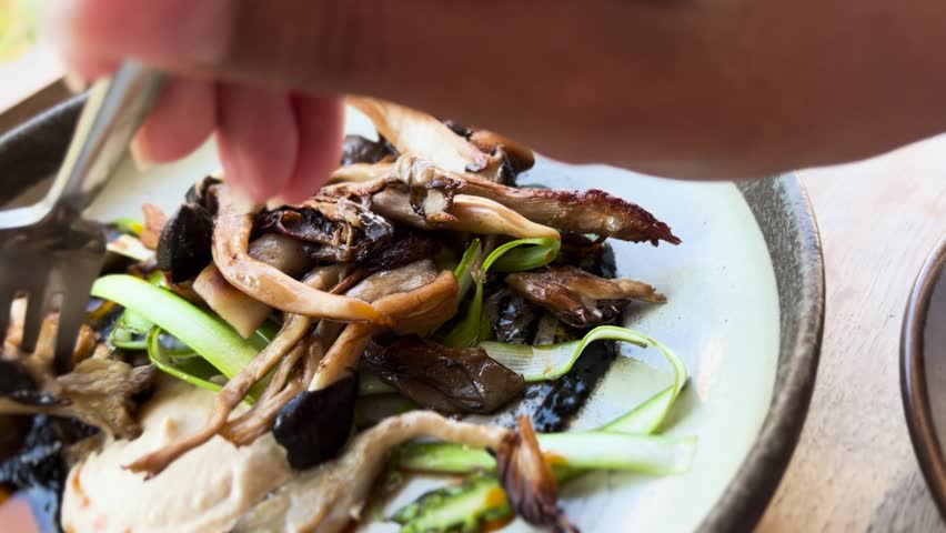 Appetizer Dish Mushroom Mayo Hoisin Sauce Dip