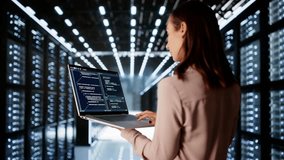 Cloud Computer Engineer Coding In Server Room In Data Center. Configuring AI Technology - Powered by Shutterstock - Get 15% off with code: PIKWIZARD15
