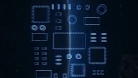 Animation of computer circuit board and data processing over globe on black background. Global technology, connections, computing and digital interface concept digitally generated video. - Powered by Shutterstock - Get 15% off with code: PIKWIZARD15