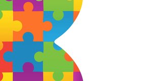 Animation of red and yellow puzzles falling over heart in autism awareness month puzzles. autism and learning difficulties support and awareness concept digitally generated video. - Powered by Shutterstock - Get 15% off with code: PIKWIZARD15