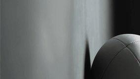 Animation of confetti over white rugby ball on black background. Rugby, sports, competition and celebration concept digitally generated video. - Powered by Shutterstock - Get 15% off with code: PIKWIZARD15