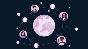 Animated video illustrating the concept of a global network, showcasing interconnected nodes, digital communication, internet connectivity, and data exchange across the world.  - Powered by Shutterstock - Get 15% off with code: PIKWIZARD15