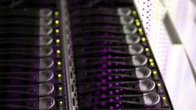 Animation of waves made of dots moving over servers. Global network, data processing, digital communication and technology concept digitally generated video. - Powered by Shutterstock - Get 15% off with code: PIKWIZARD15