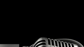 Animation of retro microphone with santa hat over christmas decorations on black background. Christmas, festivity, celebration and tradition concept digitally generated video. - Powered by Shutterstock - Get 15% off with code: PIKWIZARD15