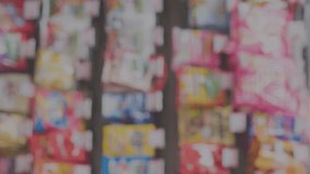 Animation of statistics data processing and globe over food in supermarket. Global business, retail, communication, digital interface, finance and data processing concept digitally generated video. - Powered by Shutterstock - Get 15% off with code: PIKWIZARD15