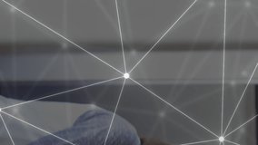 Animation of data and network of connections over diverse schoolchildren using tablet. Global education, networks, digital interface, computing and data processing concept digitally generated video. - Powered by Shutterstock - Get 15% off with code: PIKWIZARD15