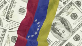 Animation of american dollar bills and coins over flag of venezuela. Global finance, business, connections, computing and data processing concept digitally generated video. - Powered by Shutterstock - Get 15% off with code: PIKWIZARD15