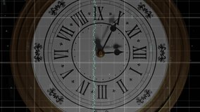 Animation of financial data processing over clock. Global finance, business, connections, computing and data processing concept digitally generated video. - Powered by Shutterstock - Get 15% off with code: PIKWIZARD15