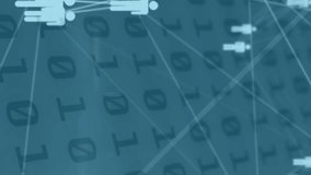 Animation of network of connections with people icons over binary coding. digital interface global connection and communication concept digitally generated video. - Powered by Shutterstock - Get 15% off with code: PIKWIZARD15