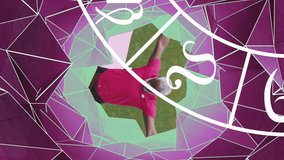 Animation of horoscope over diverse group of seniors exercising. senior home hangout and digital interface concept digitally generated video. - Powered by Shutterstock - Get 15% off with code: PIKWIZARD15